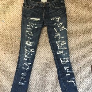 CURRENT / ELLIOT The Fling Ripped Blue Jeans 27